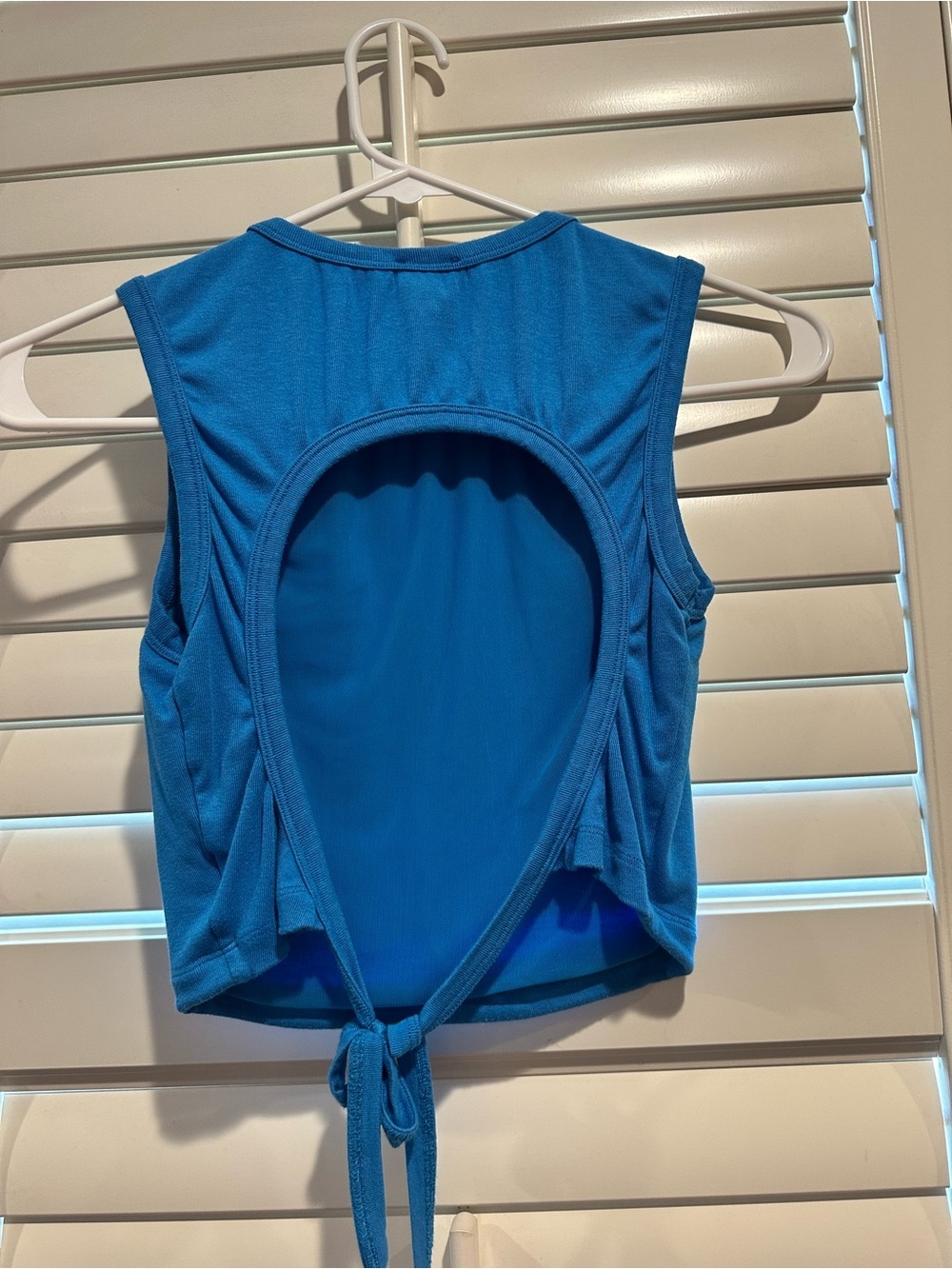 Princess Polly Bright Blue Cropped Tank with Tie - Picture 3 of 3